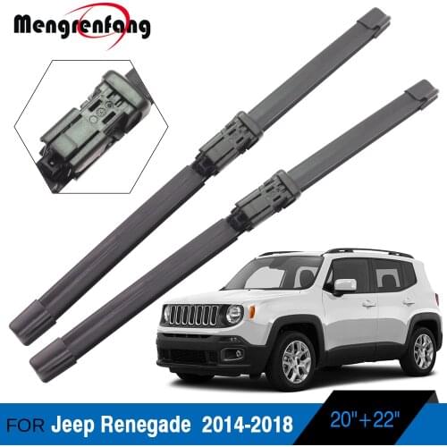 For Jeep Renegade Car Wiper Blades Soft Rubber Front Windscreen Wiper Push Button Arms 2014 2015 2016 2017 2018