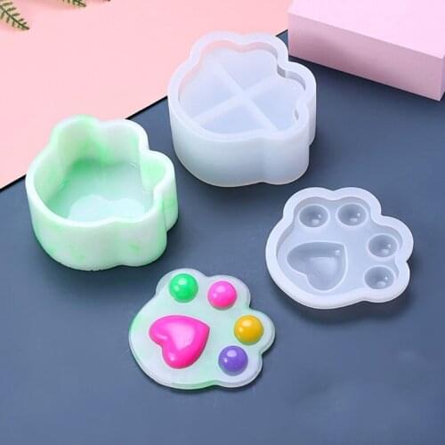 Diy Silicone Mold Paw Shape Storage Box Silicone Molds for Epoxy Resin Casting Jewelry Storage Home Decoration Drop shipping