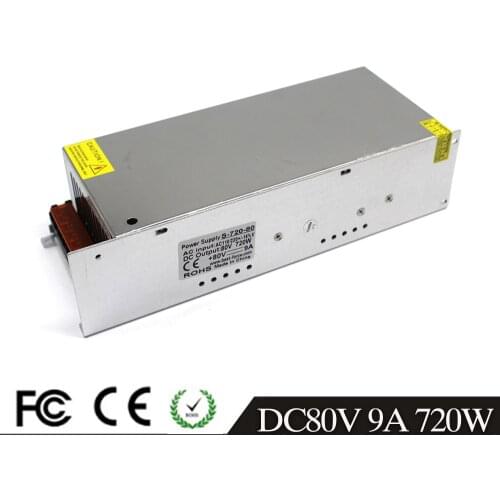 Universal DC 80V 9A 720W Regulated Switch Power Supply Transformer 220V AC To DC80V UPS for CNC Machine CCTV 3D Printer Stepper