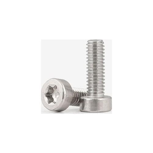 20pcs M4 stainless steel Torx cylindrical head knurled screws T&TX short headed screw anti-theft bolts bolt 6mm-20mm length