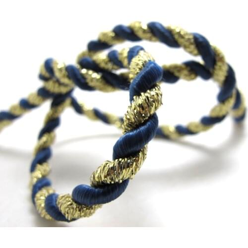CLEARANCE|5 Yards 5mm Navy and Gold Rope String|Cord|Rope|Decorative Rope Cord|Handle Cord|Craft Supplies