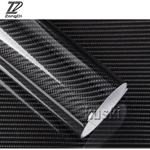 ZD For Hyundai Tucson 2017 Solaris ix35 i30 Suzuki Swift Mitsubish ASX Car Glossy 5D Carbon Fiber Vinyl Film Waterproof Stickers