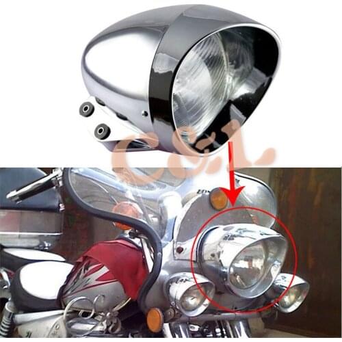 ZORBYZ Chrome Motorcycle 6.5" Bullet Halogen Headlight For Harley Cruise Honda Steed Shadow