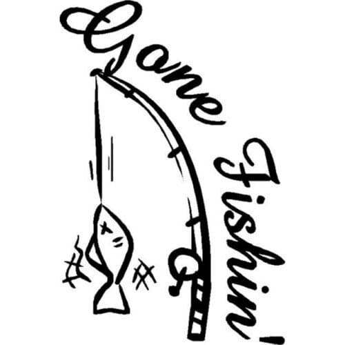 11.5cm*17.6cm Fashion GONE FISHING Enthusiasts Car Sticker Vinyl Car-styling Decals Black Silver C11-0075