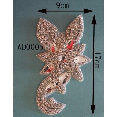 30 PIECES) crystal beaded rhinestone applique patch for dress DIY iron on WDD0005
