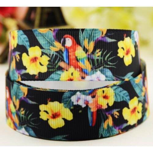 22mm 25mm 38mm 75mm Bird Cartoon printed Grosgrain Ribbon party decoration 10 Yards X-02857
