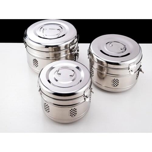 Storage tank thickened 304 stainless steel storage tank stretch type sterilization pot bucket storage tank gauze cotton ball ste