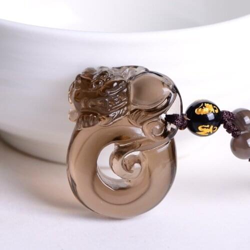 Free Shipping Natural ice obsidian wealth necklace pendant with rope wholesale