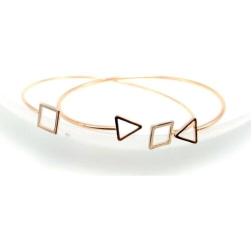 Bracelet for women Accessories stainless steel fashion rose gold Triangle Opening bracelet Steel jewelry gifts for women bangle