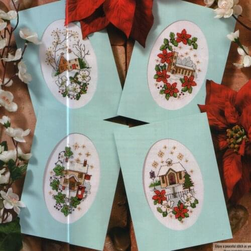 CD43 Cross Stitch Kit Package Greeting Cards Needlework Counted Cross-Stitching Kits Christmas Mothers Fathers Day Birthday