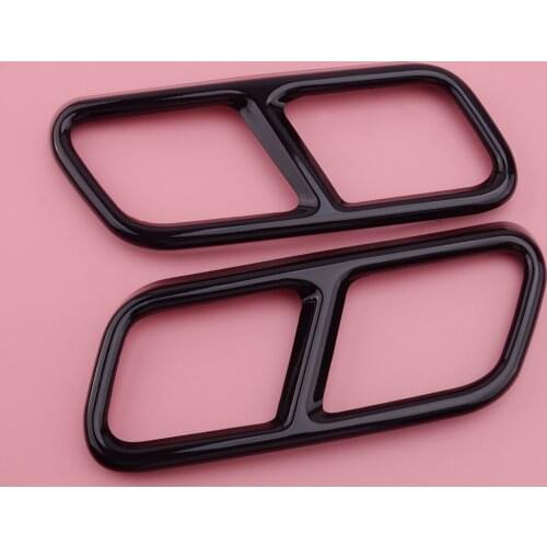 CITALL Stainless Steel 1Pair Black Rear Exhaust Muffler Pipe Cover Frame Fit For Mercedes Benz S Class W221 W222 A217 C217