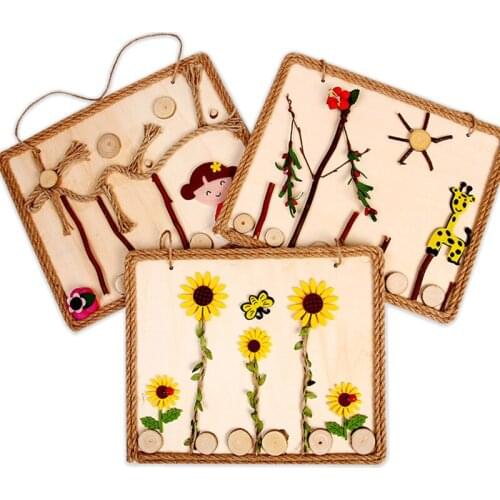 DIY Log Painting Natural Raw Wood Chip Branch Painting Handmade Material Package Kindergarten Wood Art Picture Frame