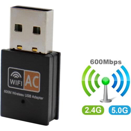 600mbps 2.4GHz+5GHz Dual Band USB Wifi Adapter Wireless Network Card Wireless USB WiFi Adapter wifi Dongle PC Network Card