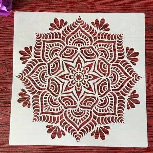 30 *30 cm craft mandala mold for painting DIY stencils stamped photo album embossed paper card on wood, fabric,wall,Floor, big