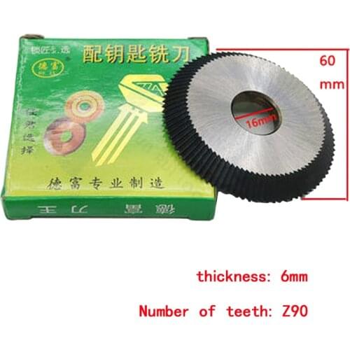 PF007 Defu horizontal key machine general cutter 90 teeth 60*16*6mm common milling cutter Defu milling cutter