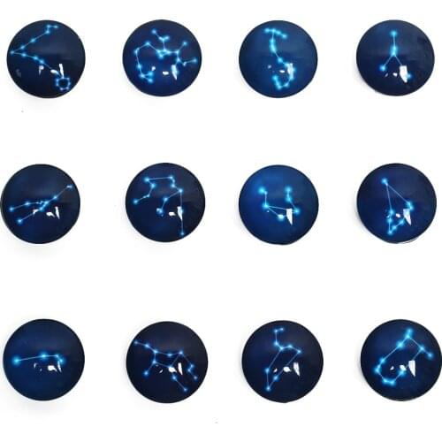 Novelty sale Crystal Glass Shoe Charms 12 Zodiac Signs Shoe Accessories Decoration Fit Croc Jibz Kids Party Gifts