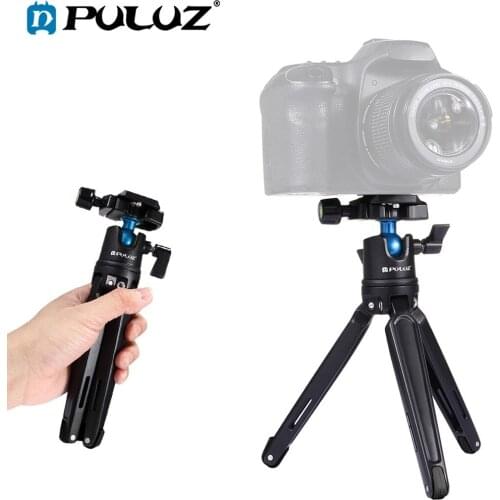 PULUZ Pocket Mini Photography Tripod Height Adjustable Desktop CameraTripod Portable 360 Ball Head Holder Mount for DSLR Camera