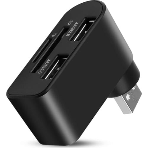 Kebidu USB 2.0 Hub 2 Port USB 2.0 Adapter Splitter Power Interface SD TF Card Reader For MacBook Computer Laptop PC