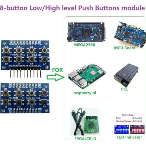 8-button Low High level Push Buttons module 8 Keyboard Keypad for Arduino DUE Breadboard Leonardo ZERO Tre Micro banana pi STM32