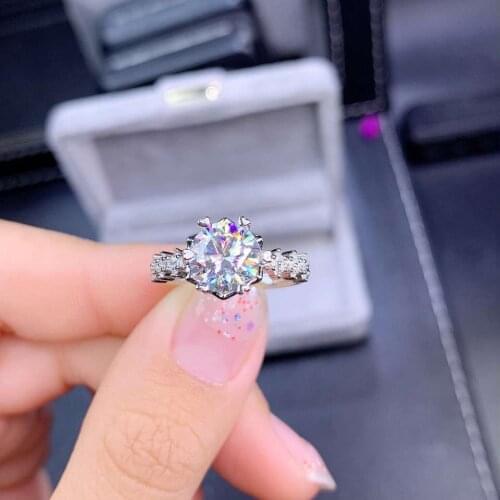 2021 new exquisite sparkling moissanite ring for women ring 925 silver birthday gift shiny better than diamond engagement ring