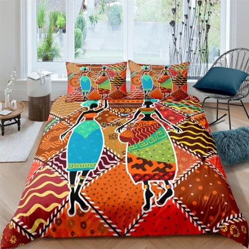 2-3 Pcs African Bedding Set Floral Duvet Cover Set Vintage Bed Set Ethnic Bed Set Kids Bedclothes Girl Boys Home Textiles