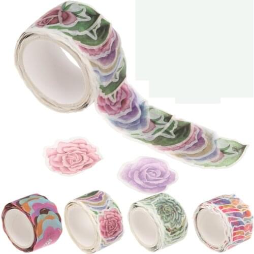 100/200 PCS/Roll Flower Petals Washi Tape Candy Colorful Dots Masking Tape DIY Scrapbooking Diary Adhesive Paper Stickers Roll