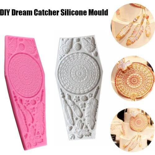 Dream Catcher Butterfly Cake Topper 3D Silicone Mould Fondant Mold DIY Cake Baking Decorating Tool Molding #BO