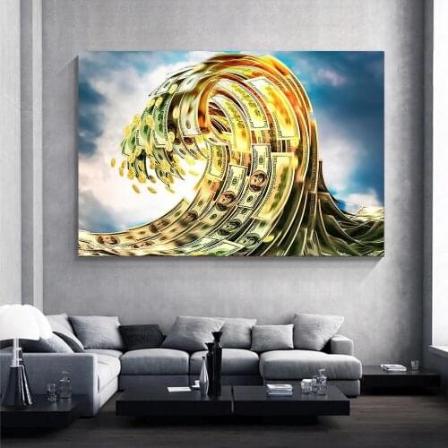 Money art Canvas Painting Posters Creative Dollar Spindrift Print On Wall Art Picture For Living Room Home Decor Frameless