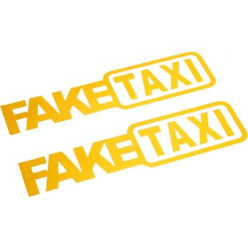 2pcs FAKE TAXI Car Sticker Decal Emblem Self Adhesive Stickers For Car Laptop Notebook Window Bike Motorcycle Helmet Sticker