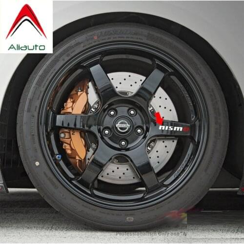 Aliauto 4 X Nismo Car Tires & Rim Sticker Decal Accessories Pvc for Nissan Tiida Sunny Qashqai MarchTeana X-trai 10cm*2cm