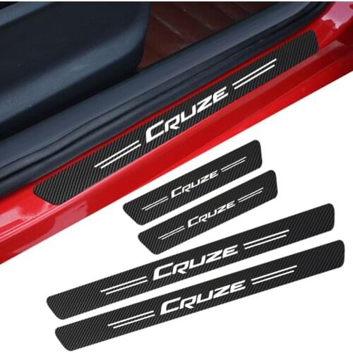 Car Door Sill Guard Sticker Film 4pcs Anti Scratch Carbon Scuff Pedal Guards Cover for Chevrolet Cruze Colorado Spark Captiva