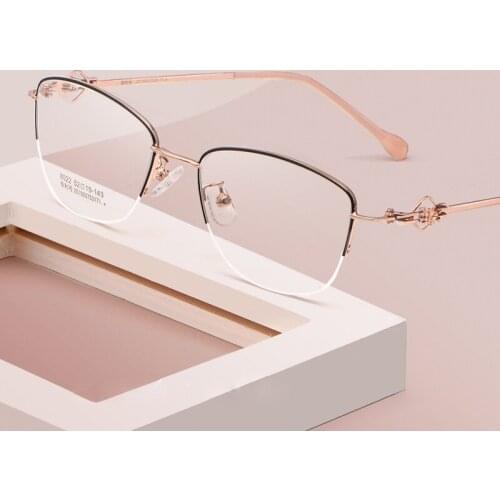 Metal Glasses Frame Women Vintage Half Rim Eye Glasses Woman Retro Optical Prescription Eyeglasses Frames Clear Eyewear Oculos