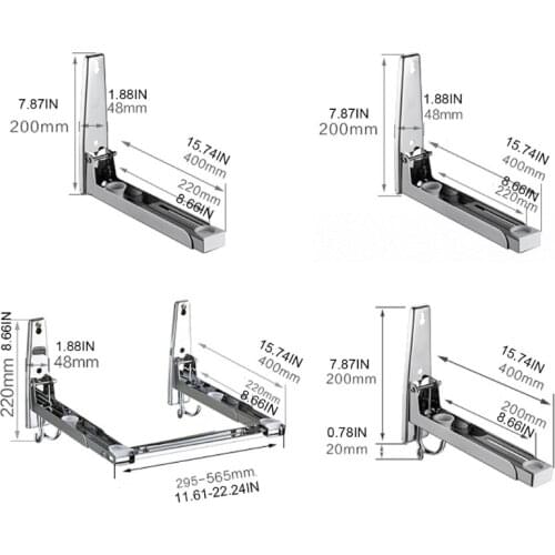 200mm (1 Set of 2) Stainless Steel Material Microwave Oven Stand Rugged and Foldable Kitchen Microwave Oven Rack N0HB