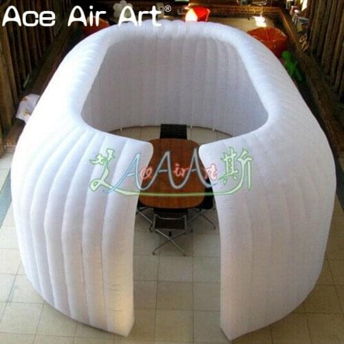 Portable inflatable office tent with attractive led lights,white meeting room inflatable office structure for office decorations