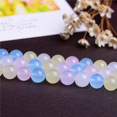 RONGQING Morgan Chalcedony Beads Natural Semi-Finished Products for Jewelry Making 6mm,8mm,10mm,12mm