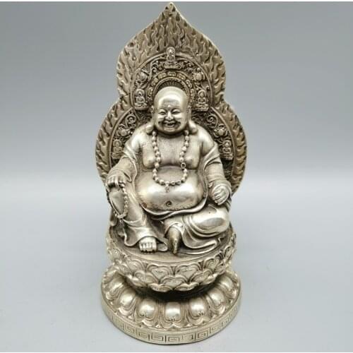 Collect China Fine Workmanship Cupronickel Sculpture Buddha Metal Crafts Home Decoration#2