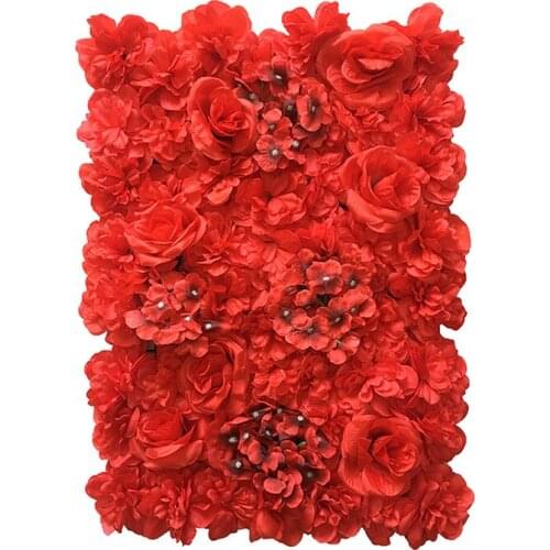 Topbeautybar 12pcs Artificial Silk Rose Flower Panels Wall Decoration Wedding Backdrops Event Party Studio Arrangment 60cmX40cm