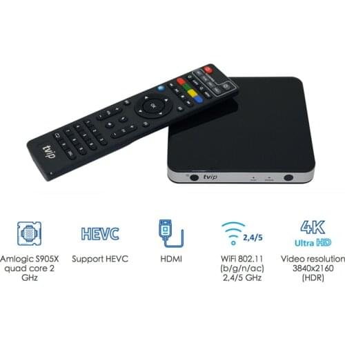 TVIP 605 Scandinavia Smart TV Box Linux OS Amlogic S905X 2.4G/5G WiFi Nordic One 4K Set Top Box