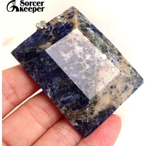 Women & Men Fashion Jewelry Pendants Necklaces With Chain Wholesale Blue Sodalite Beads Quartz Stone Colares Femininos SS334