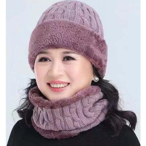 Winter Beanies Knit Hat Scarf Set Knitted Hat Mask Warm Baggy Winter Hats For Women Men Skullies Beanies Hats Mom Dad Hat