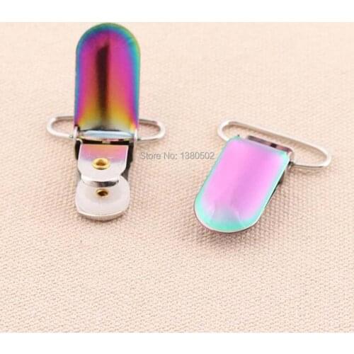 10pcs/lot Rainbow Color Beautiful U shape Suspender Clips straps Clips for garment accessories