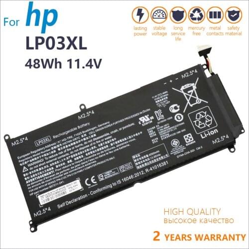 100% Genuine LP03XL Laptop Battery for HP Envy 15-ae 15-AE021TX/AE122TX HSTNN-DB6X/DB7C TPN-C121 C122 C124 New Batteria