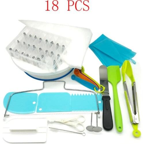 18 PCS High quality Cake Stand Craft Turntable Set Platform Cupcake Rotating Plate Revolving Cake Baking Decorating Tools