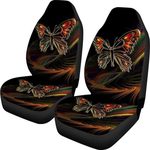 Animal Butterfly Flower 2 Piece Car Seat Sover Floral Front Car Protective Cover Suitable for Cars trucks SUV vans