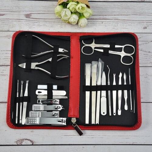 25 Pieces Manicure Set Nail Clipper Set Household Stainless Steel Nail Cutter Eyebrow Clip Ear Spoon Tool Pedicure Nail Scissors