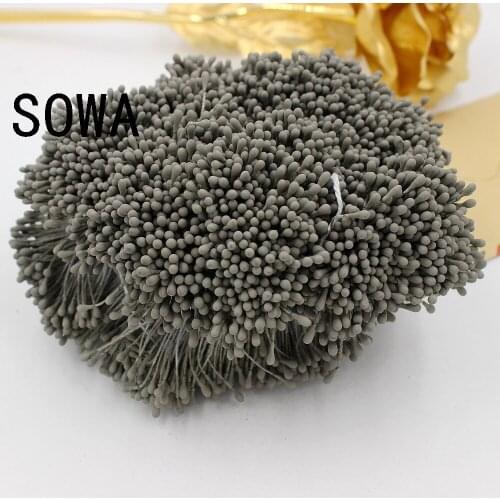4500pcs 3"length 1.5mm Brown Color Matte Stamen Double heads Strong Stem Flower Cake Stamens