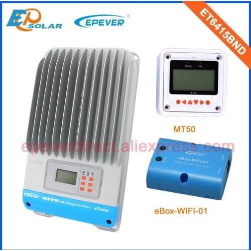 60A 36v 48v charger control solar panel regulators ET6415BND+MT50 remter wifi function APP connect use 60amp