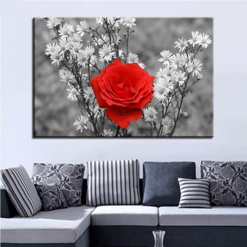 5D DIY Diamond Embroidery white&black art rose Cross Stitch Mosaic diamond painting Full square round Rhinestone Christmas gift