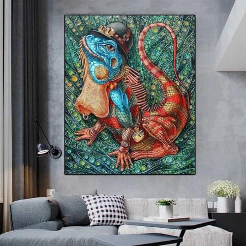 DIY Diamond Painting 3D Abstract chameleon Square Round Drill Diamond Embroidery Mosaic Home Childrens decoration Cross stitch
