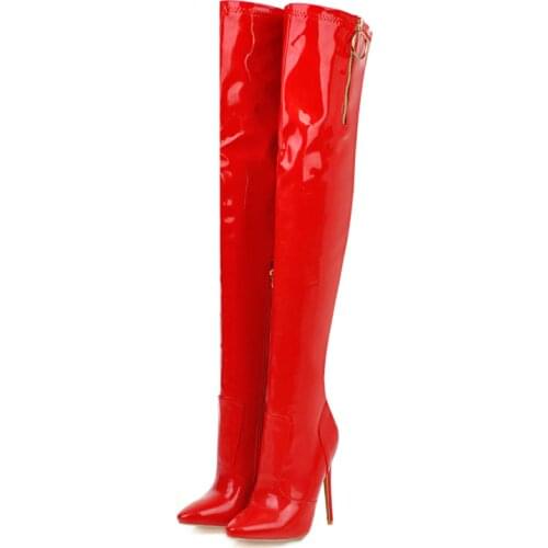 Fashion Thigh High Boots Women Sexy Over The Knee Boots Winter Shoes Woman Pointed Toe High Heels Fetish Party Shoes Large Size